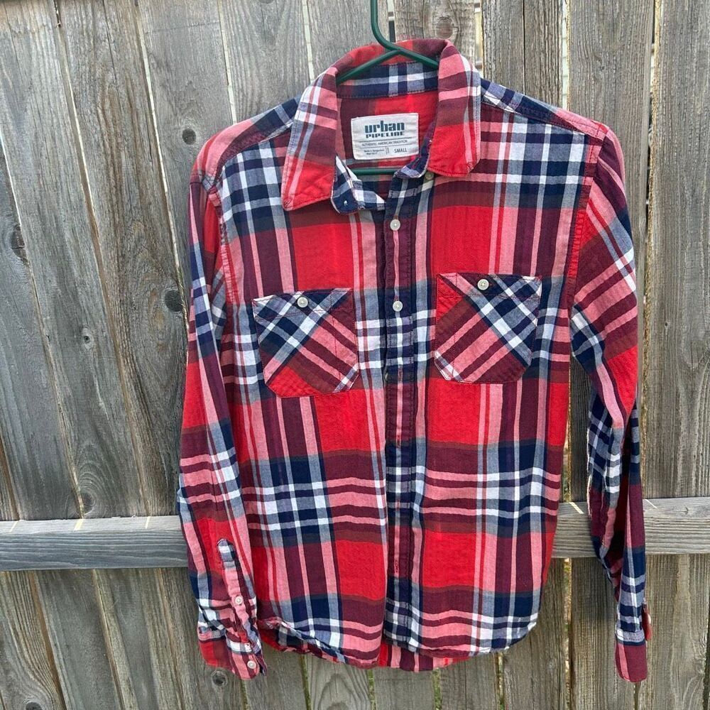 Urban Pipeline flannel checkered long sleeve size small